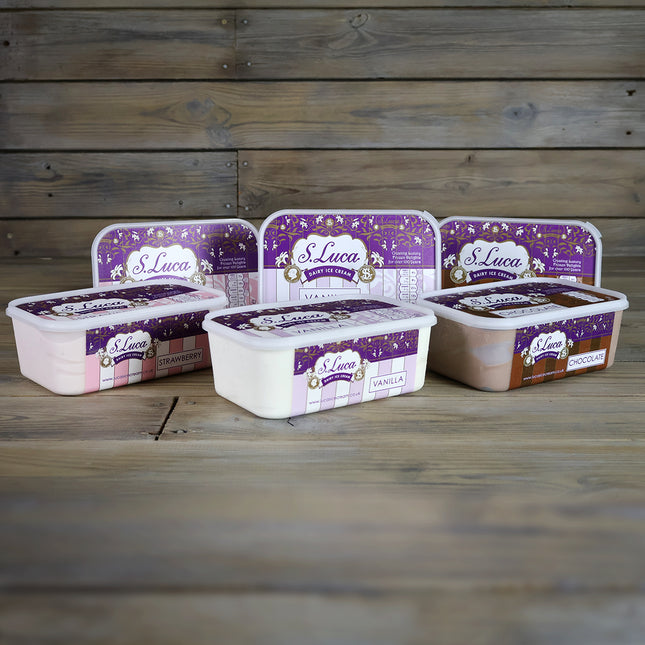 Luca's ice cream in 1 litre cartons