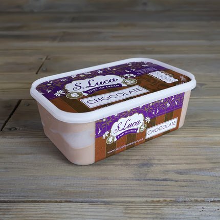 Luca's chocolate ice cream in a 1 litre carton