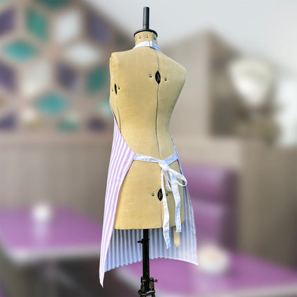 Luca's lilac stripe cotton apron