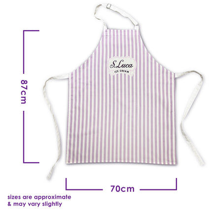 Luca's lilac stripe cotton apron