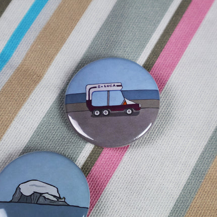 BonzoArt Two Tribes collection of three pin badges