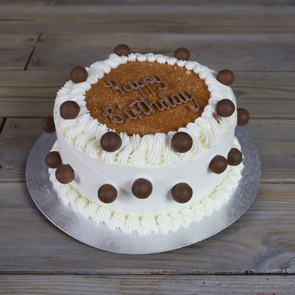 Luca's Mini Malteser ice cream cake with Maltesers topping, with sponge layer