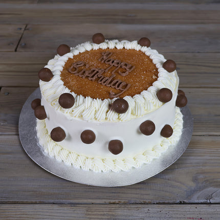 Luca's Mini Malteser ice cream cake with Maltesers topping, with sponge layer