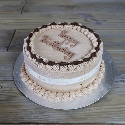 Luca's Nutty ice cream cake with chocolate decoration, no sponge