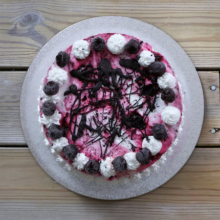 Luca's vegan chocolate and cherry ice cream cake