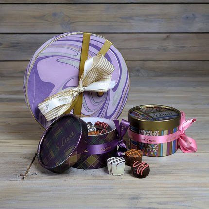 Selection of fine chocolates in a theatre gift box