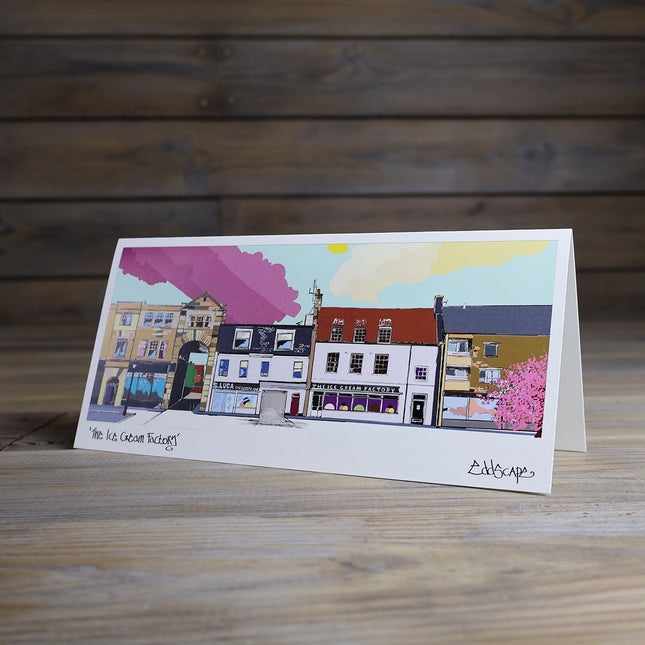 EddScape Ice Cream Factory illustrated greeting card