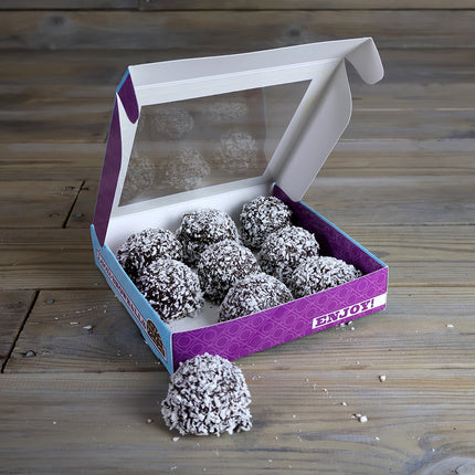 Luca's homemade mini milk chocolate snowballs