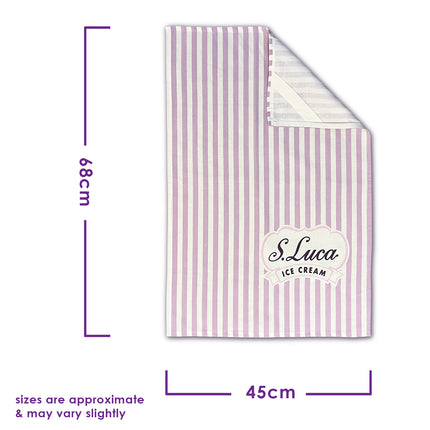 Luca's lilac stripe cotton tea towel