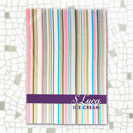 Luca's multi stripe cotton tea towel