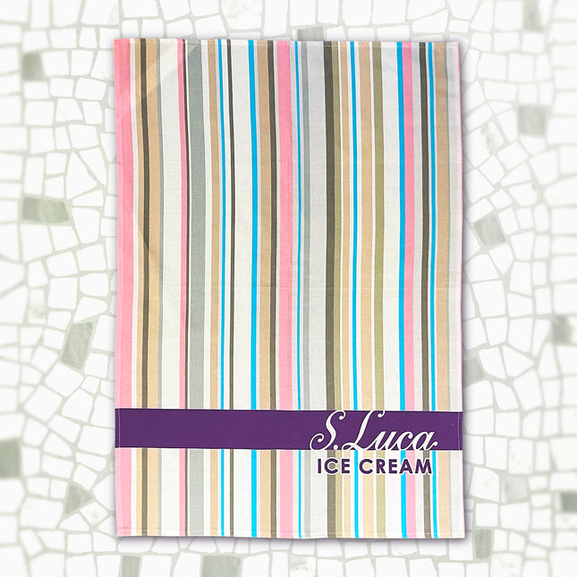 Luca's multi stripe cotton tea towel