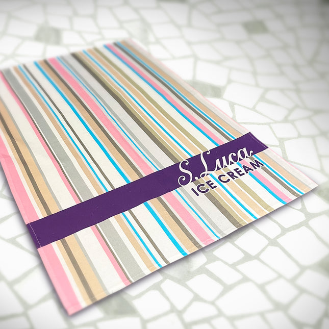 Luca's multi stripe cotton tea towel