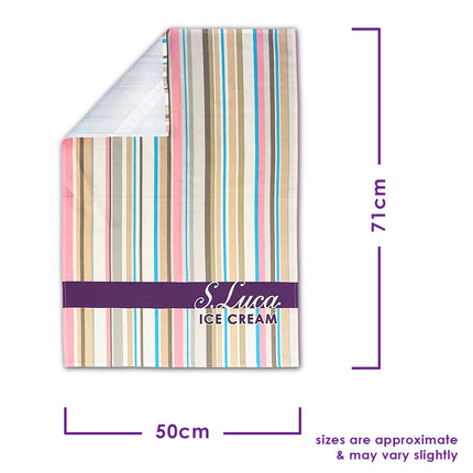 Luca's multi stripe cotton tea towel