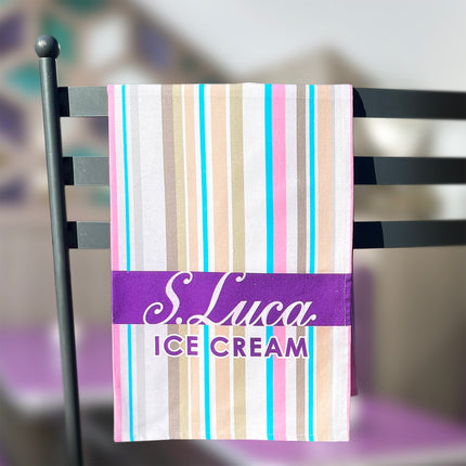Luca's multi stripe cotton tea towel
