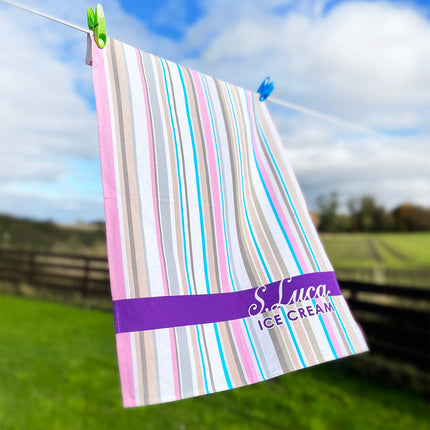 Luca's multi stripe cotton tea towel