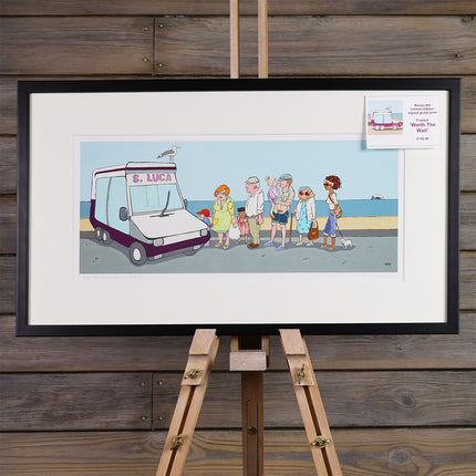 BonzoArt Worth the Wait framed illustration print