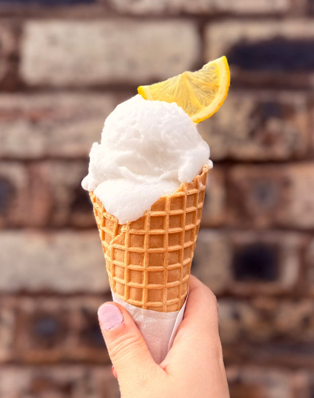 Lemon sorbet cone