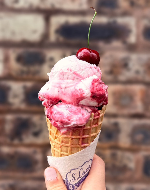 Vegan choc cherry cone